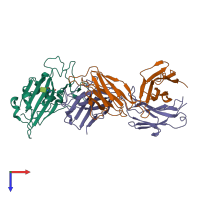 PDB entry 7e9p coloured by chain, top view.