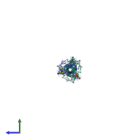 PDB entry 7e9t coloured by chain, side view.