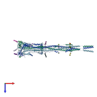 PDB entry 7e9t coloured by chain, top view.
