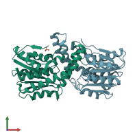 PDB entry 7ebo coloured by chain, front view.