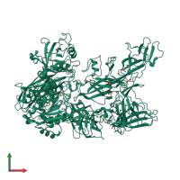 PDB entry 7edd coloured by chain, front view.