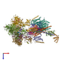 PDB entry 7eeb coloured by chain, top view.