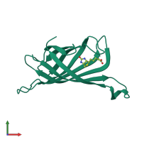 PDB entry 7efc coloured by chain, front view.