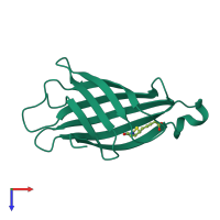 PDB entry 7efd coloured by chain, top view.