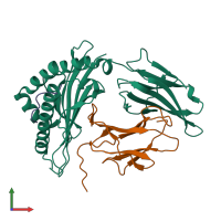 PDB entry 7ejn coloured by chain, front view.