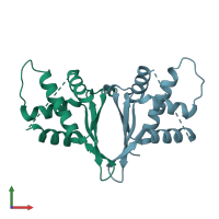 PDB entry 7ejs coloured by chain, front view.