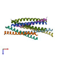 PDB entry 7ekn coloured by chain, top view.