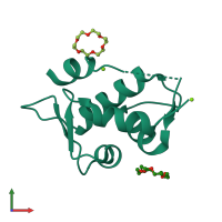 PDB entry 7el4 coloured by chain, front view.