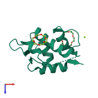 PDB entry 7el4 coloured by chain, top view.