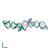 PDB entry 7elr coloured by chain, front view.