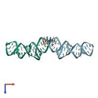 PDB entry 7elr coloured by chain, top view.