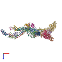 PDB entry 7emf coloured by chain, top view.