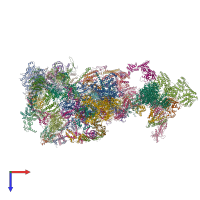 PDB entry 7ena coloured by chain, top view.