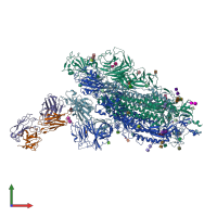 PDB entry 7enf coloured by chain, front view.