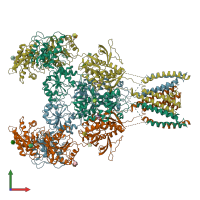 PDB entry 7eor coloured by chain, front view.