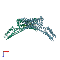 PDB entry 7ezc coloured by chain, top view.