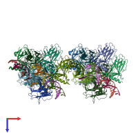 PDB entry 7ezj coloured by chain, top view.