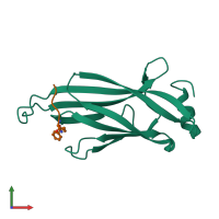 PDB entry 7f4a coloured by chain, front view.