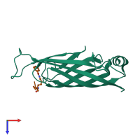 PDB entry 7f4a coloured by chain, top view.