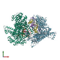 PDB entry 7f4y coloured by chain, front view.