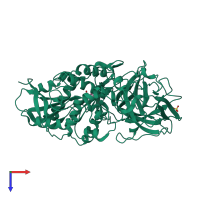 PDB entry 7f65 coloured by chain, top view.