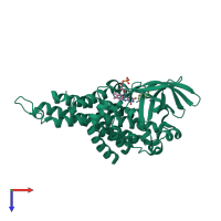 PDB entry 7f72 coloured by chain, top view.