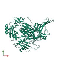 PDB entry 7f8k coloured by chain, front view.