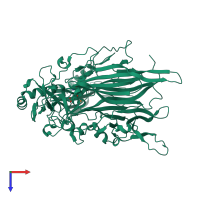 PDB entry 7f8k coloured by chain, top view.