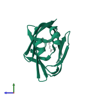 Fatty acid-binding protein, heart in PDB entry 7fg5, assembly 1, side view.