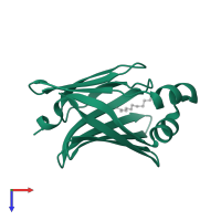 Fatty acid-binding protein, heart in PDB entry 7fg5, assembly 1, top view.