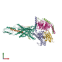 PDB entry 7fiy coloured by chain, front view.