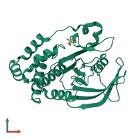 PDB entry 7fre coloured by chain, front view.