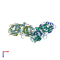 PDB entry 7ft0 coloured by chain, top view.