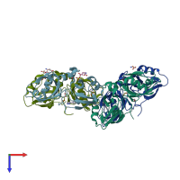PDB entry 7ft1 coloured by chain, top view.