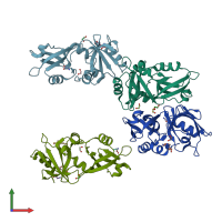 PDB entry 7ft2 coloured by chain, front view.