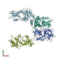 PDB entry 7ft4 coloured by chain, front view.