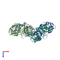 PDB entry 7ft7 coloured by chain, top view.