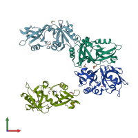 PDB entry 7ft8 coloured by chain, front view.
