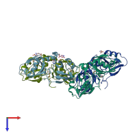 PDB entry 7ft8 coloured by chain, top view.