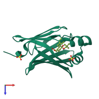 PDB entry 7fxr coloured by chain, top view.