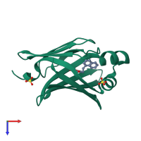 PDB entry 7fzr coloured by chain, top view.