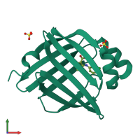 PDB entry 7g08 coloured by chain, front view.
