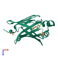 PDB entry 7g08 coloured by chain, top view.