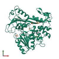 PDB entry 7ga3 coloured by chain, front view.