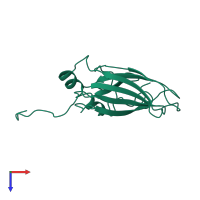 PDB entry 7hsc coloured by chain, top view.