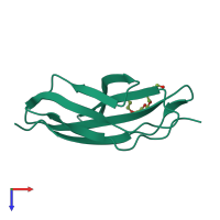 PDB entry 7jgu coloured by chain, top view.