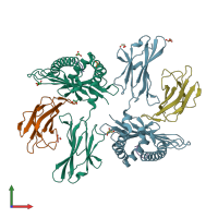 PDB entry 7ji2 coloured by chain, front view.
