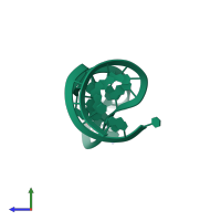 PDB entry 7jjd coloured by chain, side view.