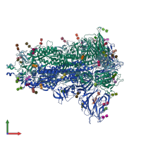 PDB entry 7jji coloured by chain, front view.