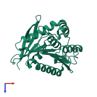 PDB entry 7jka coloured by chain, top view.